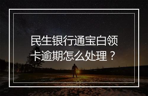 民生银行通宝白领卡逾期怎么处理？