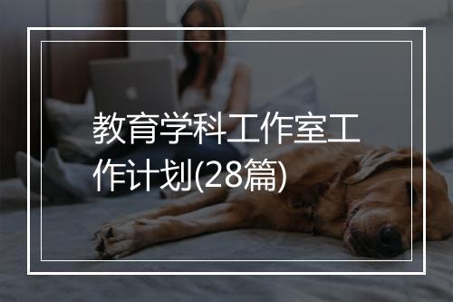教育学科工作室工作计划(28篇)