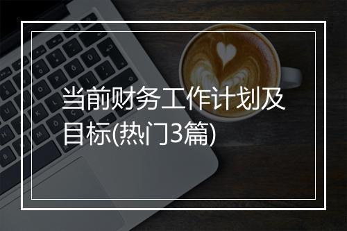 当前财务工作计划及目标(热门3篇)