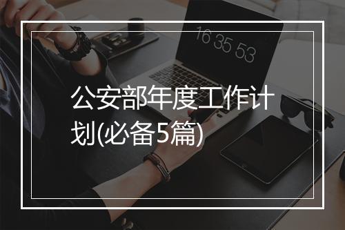 公安部年度工作计划(必备5篇)