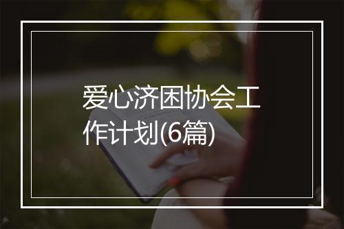 爱心济困协会工作计划(6篇)