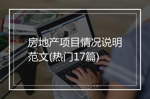 房地产项目情况说明范文(热门17篇)