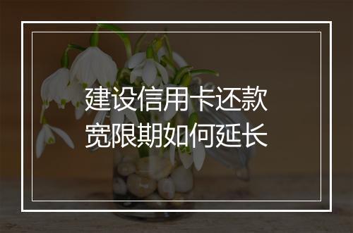 建设信用卡还款宽限期如何延长