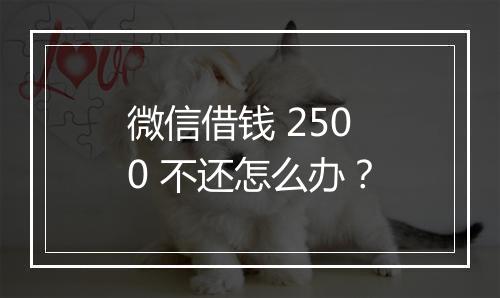微信借钱 2500 不还怎么办？