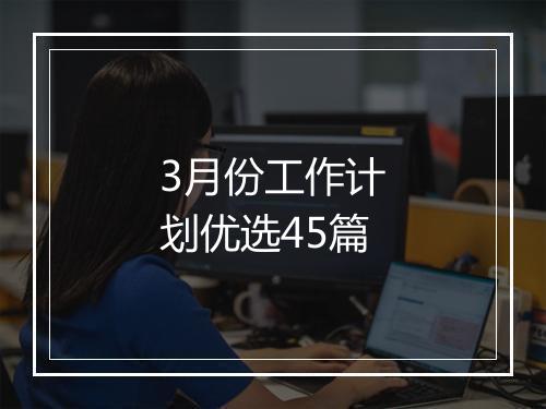 3月份工作计划优选45篇