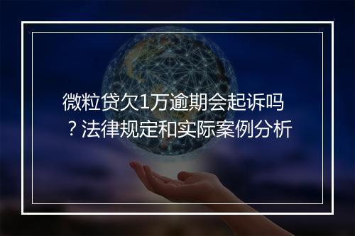 微粒贷欠1万逾期会起诉吗？法律规定和实际案例分析