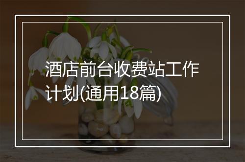 酒店前台收费站工作计划(通用18篇)