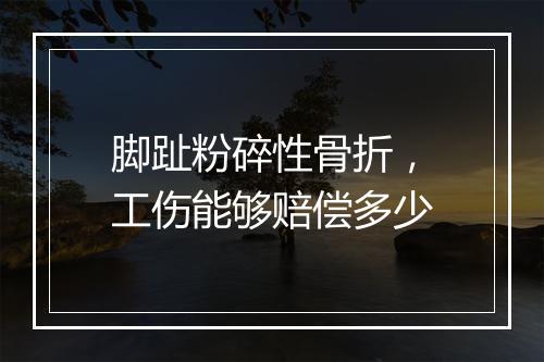 脚趾粉碎性骨折，工伤能够赔偿多少
