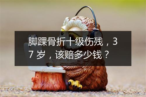 脚踝骨折十级伤残，37 岁，该赔多少钱？