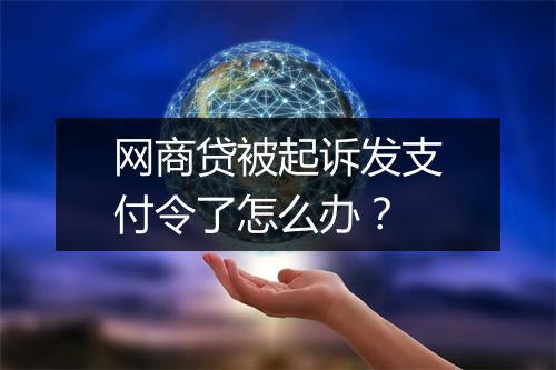 网商贷被起诉发支付令了怎么办？