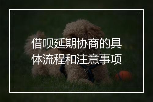借呗延期协商的具体流程和注意事项