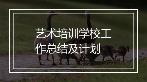 艺术培训学校工作总结及计划