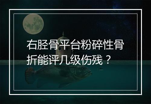右胫骨平台粉碎性骨折能评几级伤残？