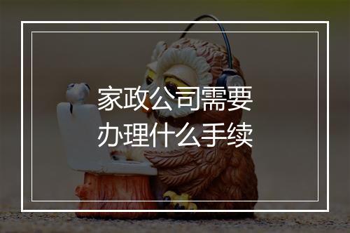 家政公司需要办理什么手续