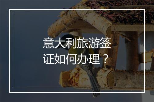 意大利旅游签证如何办理？