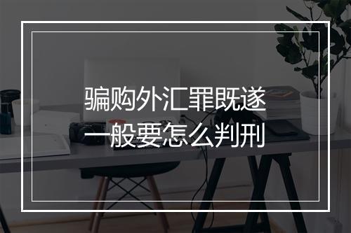 骗购外汇罪既遂一般要怎么判刑
