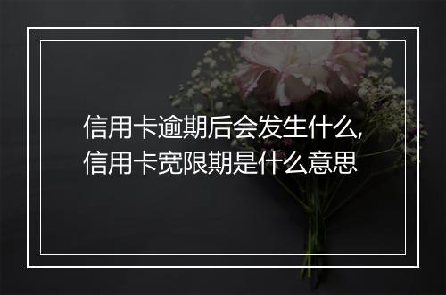 信用卡逾期后会发生什么,信用卡宽限期是什么意思