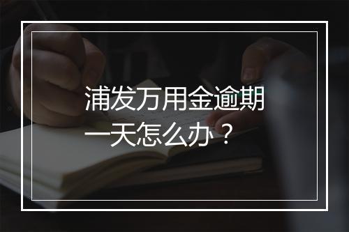 浦发万用金逾期一天怎么办？