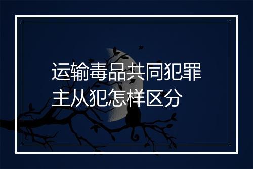 运输毒品共同犯罪主从犯怎样区分
