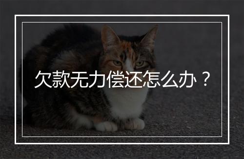 欠款无力偿还怎么办？