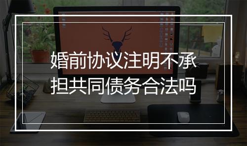 婚前协议注明不承担共同债务合法吗