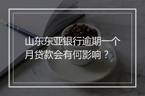 山东东亚银行逾期一个月贷款会有何影响？