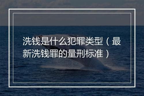 洗钱是什么犯罪类型（最新洗钱罪的量刑标准）