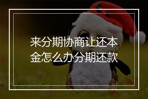 来分期协商让还本金怎么办分期还款