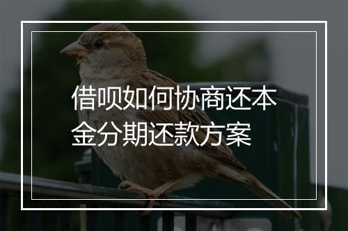 借呗如何协商还本金分期还款方案