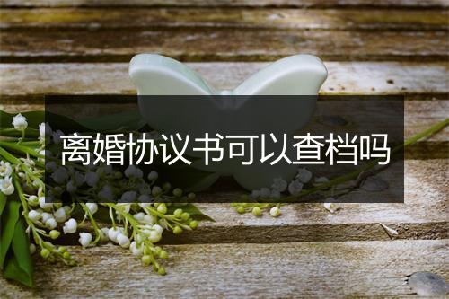 离婚协议书可以查档吗