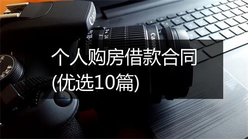 个人购房借款合同(优选10篇)