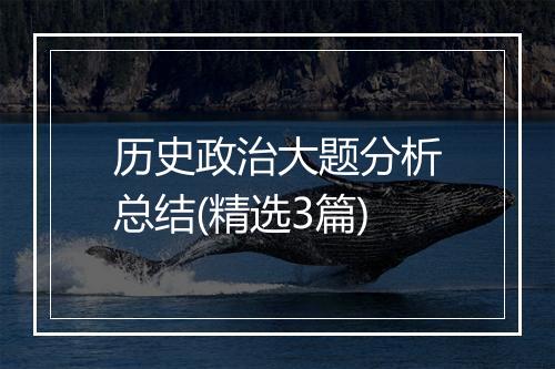 历史政治大题分析总结(精选3篇)