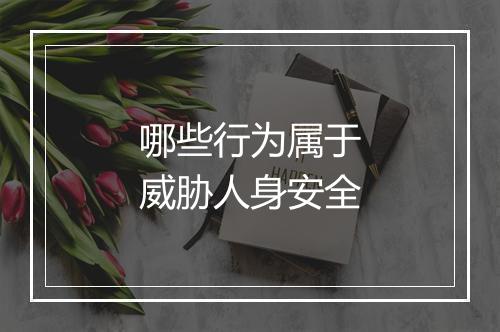 哪些行为属于威胁人身安全