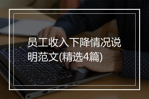 员工收入下降情况说明范文(精选4篇)