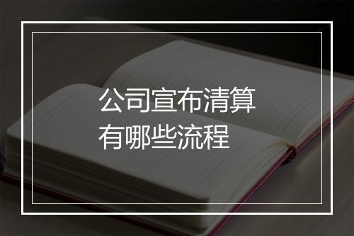 公司宣布清算有哪些流程
