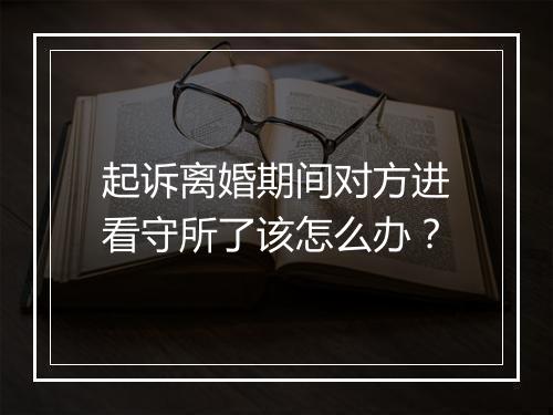 起诉离婚期间对方进看守所了该怎么办？