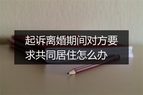 起诉离婚期间对方要求共同居住怎么办