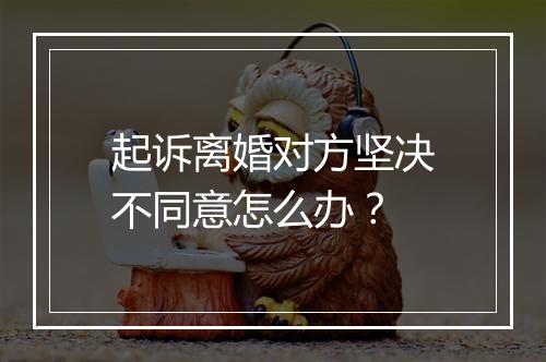 起诉离婚对方坚决不同意怎么办？
