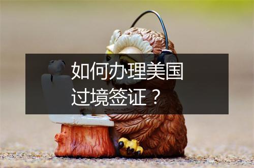 如何办理美国过境签证？