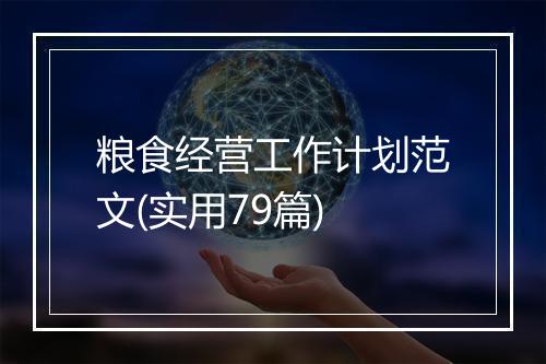 粮食经营工作计划范文(实用79篇)