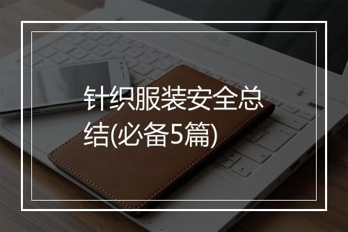 针织服装安全总结(必备5篇)