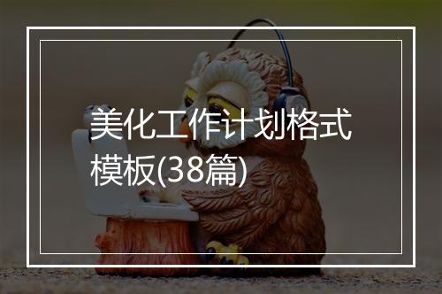 美化工作计划格式模板(38篇)