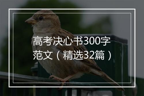 高考决心书300字范文（精选32篇）