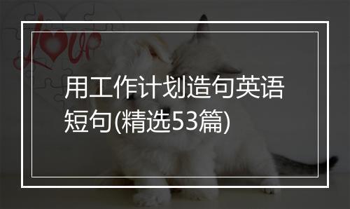 用工作计划造句英语短句(精选53篇)
