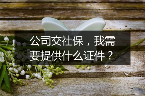 公司交社保，我需要提供什么证件？