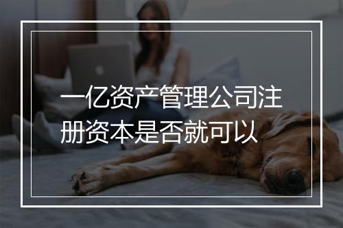一亿资产管理公司注册资本是否就可以