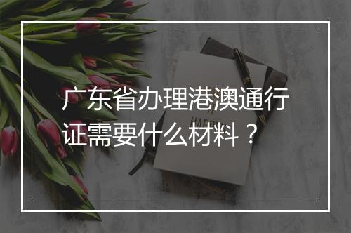 广东省办理港澳通行证需要什么材料？