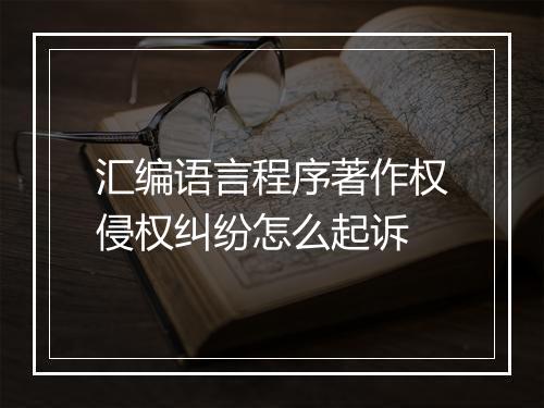 汇编语言程序著作权侵权纠纷怎么起诉