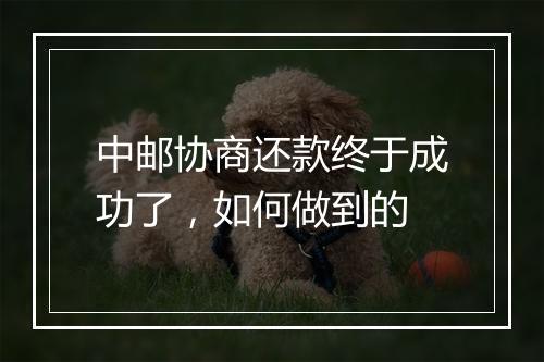 中邮协商还款终于成功了，如何做到的