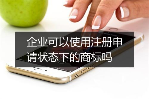 企业可以使用注册申请状态下的商标吗